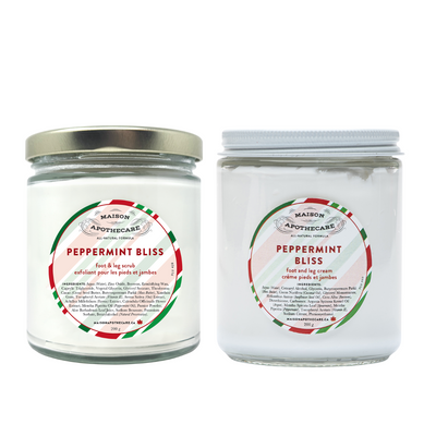 Holiday Peppermint Bliss Exfoliator + Cream Gift Set - Maison Apothecare